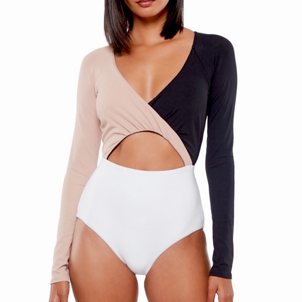 NWOT Sanctuary Block Party Longsleeve Cutout One Piece